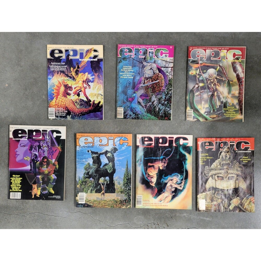 Epic Illustrated Magazine Lot 80s Marvel Syfi 1981 1982 Magz (7)